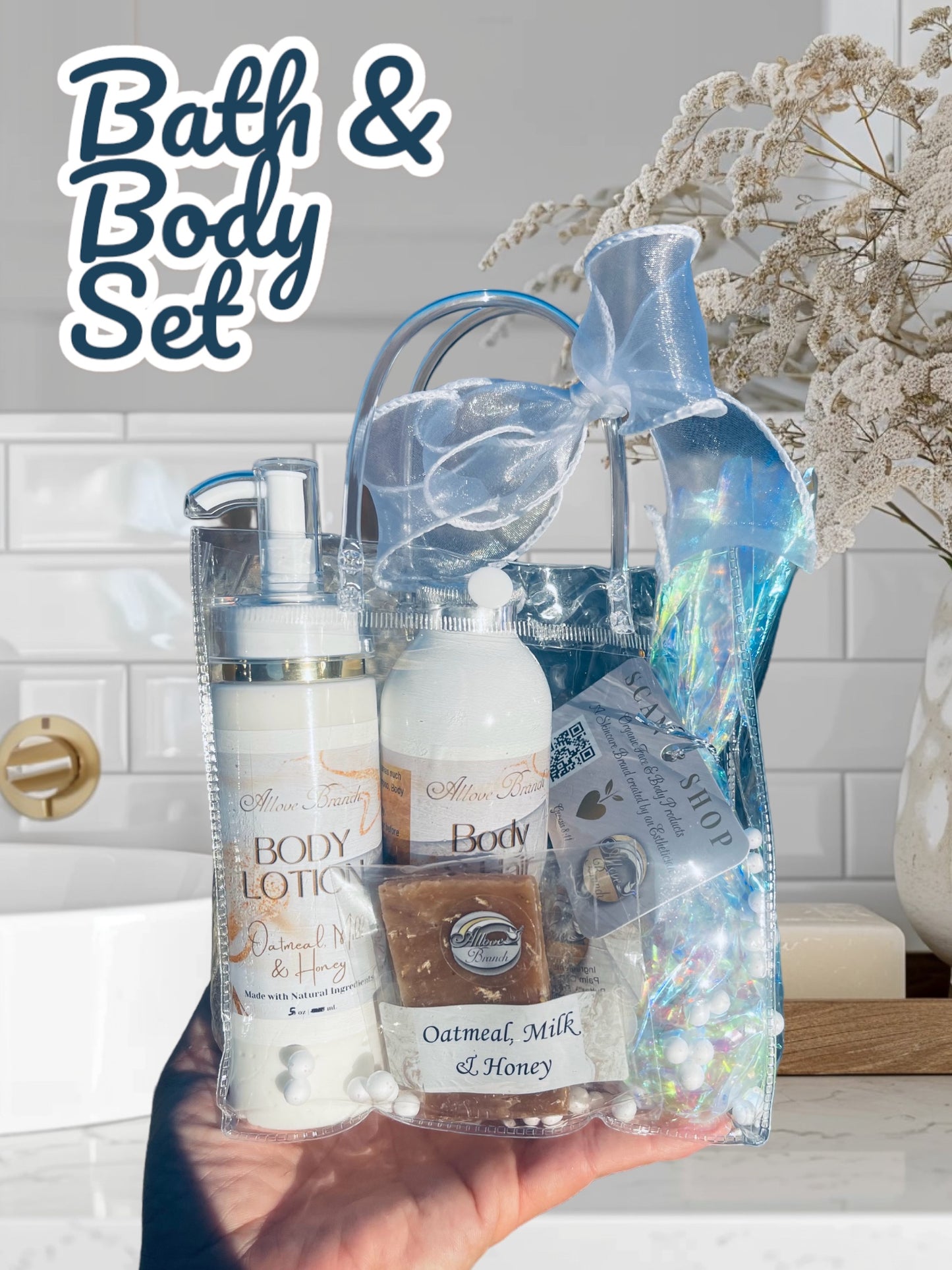 Bath & Body Set- Milk and Honey (wrapped in clear bag)